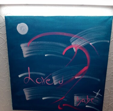 Pittura intitolato "Love u 2 babe" da A2k., Opera d'arte originale, Acquarello