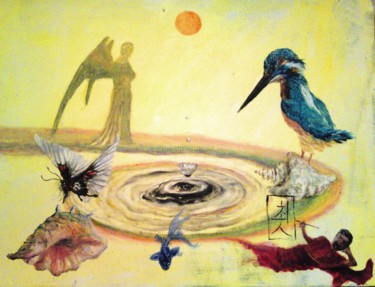 Картина под названием "Мир Синхронии" - Александр Цой, Подлинное произведение искусства, Масло