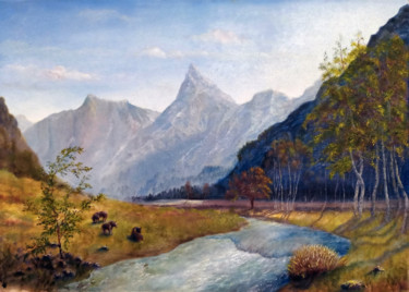Painting titled "Осень в Раю" by Aleksandr Tsoi, Original Artwork, Oil