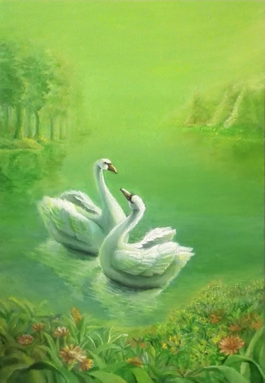 绘画 标题为“天鹅” 由玉竹, 原创艺术品