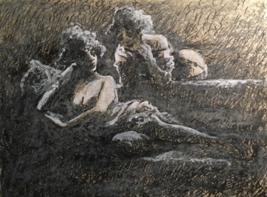 Drawing titled "Conversation" by Alain Godefroid, Original Artwork, Ink