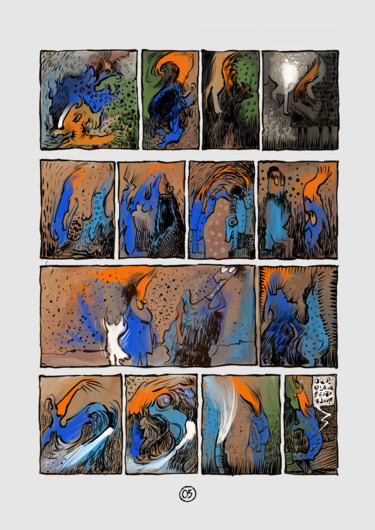 Digitale Kunst mit dem Titel "Page 05" von Alain Godefroid, Original-Kunstwerk, Digitale Malerei
