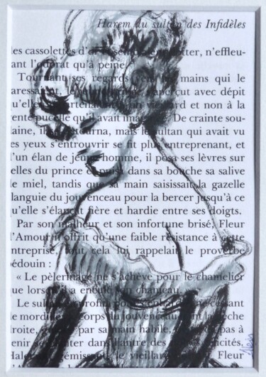 图画 标题为“Verger des caresses…” 由Alain Godefroid, 原创艺术品, 墨