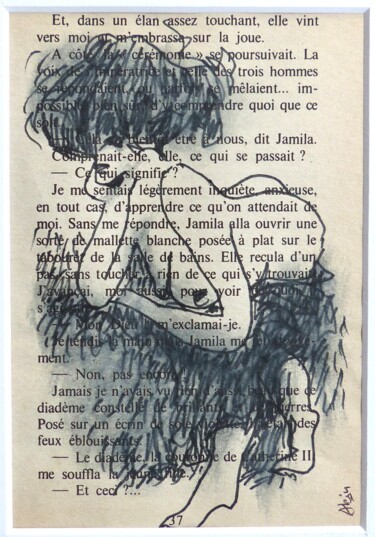 Desenho intitulada "Le jardin des cares…" por Alain Godefroid, Obras de arte originais, Tinta