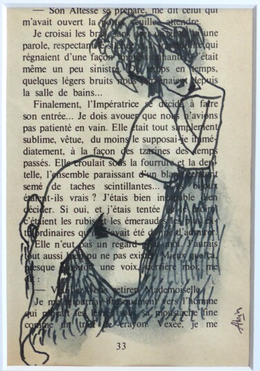 Tekening getiteld "Jardin des caresses…" door Alain Godefroid, Origineel Kunstwerk, Inkt