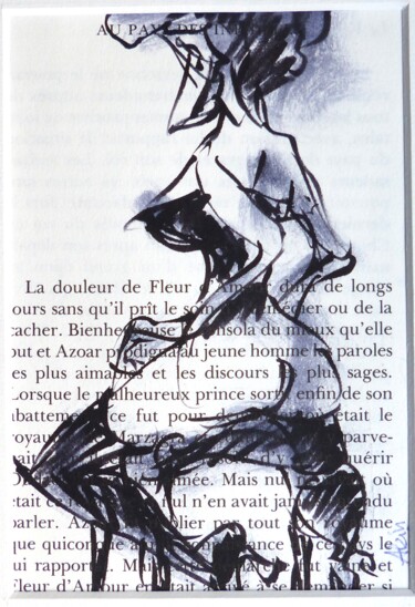 Rysunek zatytułowany „Le jardin des cares…” autorstwa Alain Godefroid, Oryginalna praca, Atrament