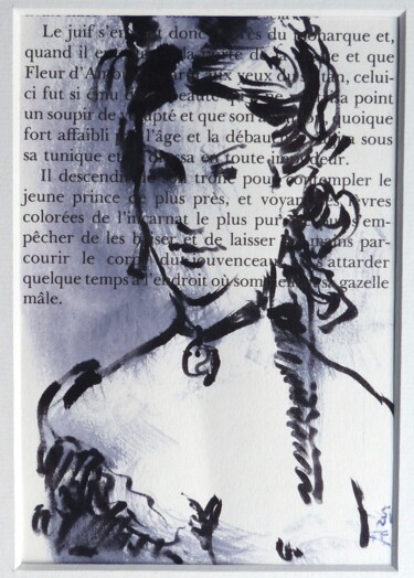 Dessin intitulée "Le jardin des cares…" par Alain Godefroid, Œuvre d'art originale, Encre