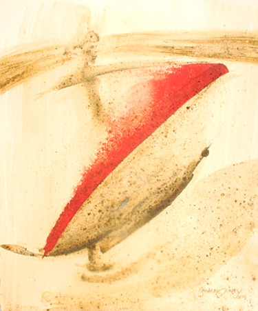 Pintura intitulada "Detentora     (Rola…" por António Amaralgomes, Obras de arte originais, Pigmentos Montado em Cartão