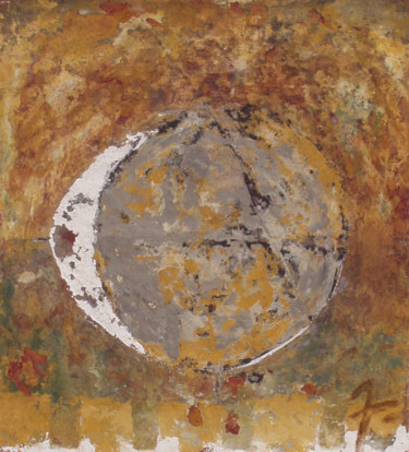 Pintura intitulada "Ovo de Colombo…" por António Amaralgomes, Obras de arte originais, Pigmentos Montado em Cartão