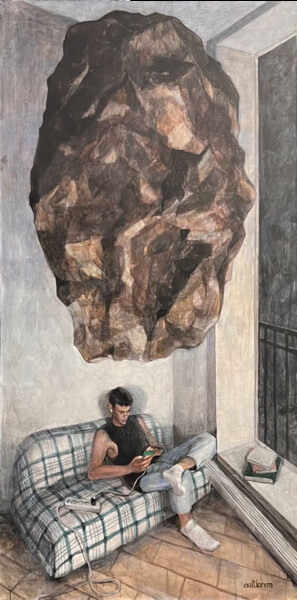 Painting titled "Don’t look up" by Elizaveta Povysheva (Aaltiorem), Original Artwork, Acrylic
