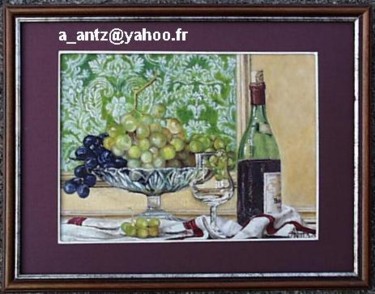 Pittura intitolato "coupe de raisins et…" da Aantz, Opera d'arte originale