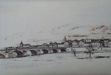 Pittura intitolato "panorama d'Orléans" da Aantz, Opera d'arte originale
