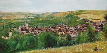 Painting titled "panorama de Cravant" by Aantz, Original Artwork