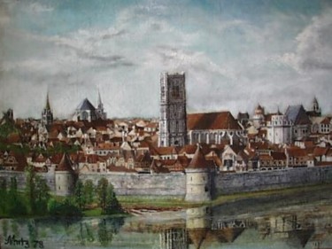 Peinture intitulée "grand panorama d'Au…" par Aantz, Œuvre d'art originale