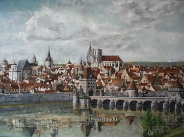 Peinture intitulée "grand panorama d'Au…" par Aantz, Œuvre d'art originale