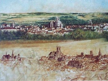 Peinture intitulée "Auxerre la petite s…" par Aantz, Œuvre d'art originale