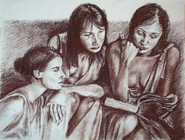 Dessin intitulée "les trois soeurs" par Aantz, Œuvre d'art originale