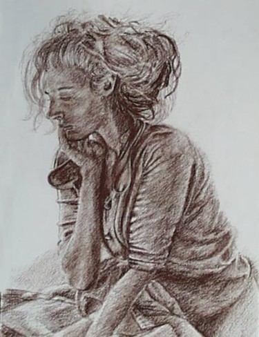Drawing titled "pensive" by Aantz, Original Artwork