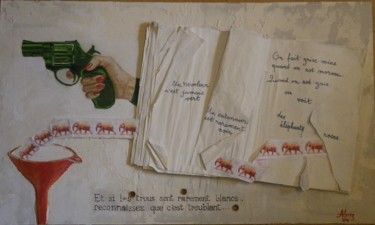 Collages titulada "livre blanc" por Aantz, Obra de arte original