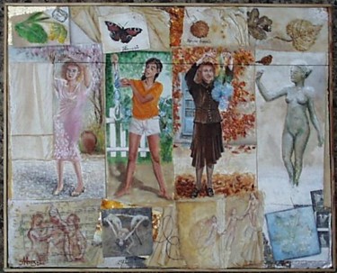 Collages intitulée "au fil des saisons" par Aantz, Œuvre d'art originale