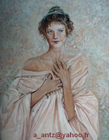 Painting titled "femme à la tunique" by Aantz, Original Artwork