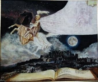 Pittura intitolato "night in white satin" da Aantz, Opera d'arte originale