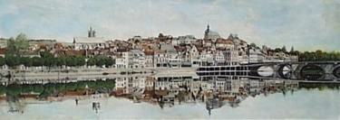 Painting titled "panorama de Joigny" by Aantz, Original Artwork