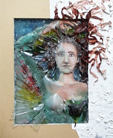 Collages intitulée "Mélusine" par Aantz, Œuvre d'art originale