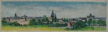 Peinture intitulée "panorama de Dinan" par Aantz, Œuvre d'art originale