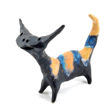 Скульптура под названием "CAT XVII" - Aare Freimann, Подлинное произведение искусства, Керамика