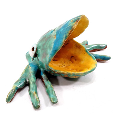 Sculpture titled "FROG XI" by Aare Freimann, Original Artwork, Ceramics