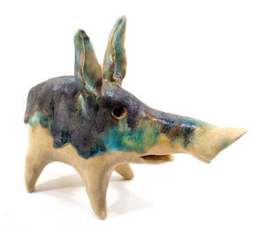 Sculpture titled "PIGGY XVII" by Aare Freimann, Original Artwork, Ceramics