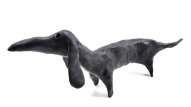 Sculpture titled "DACHSHUND XXV" by Aare Freimann, Original Artwork, Ceramics