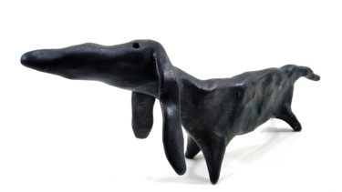 Sculpture titled "DACHSHUND XXVI" by Aare Freimann, Original Artwork, Ceramics