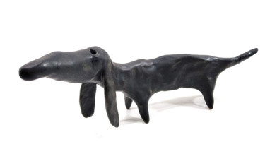 Sculpture titled "DACHSHUND XXVII" by Aare Freimann, Original Artwork, Ceramics