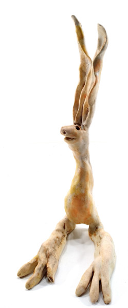 Sculpture titled "RABBIT III" by Aare Freimann, Original Artwork, Ceramics