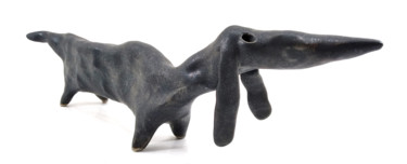 Sculpture titled "DACHSHUND XXX" by Aare Freimann, Original Artwork, Ceramics