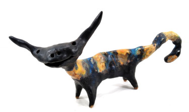 Sculpture titled "CAT XXI" by Aare Freimann, Original Artwork, Ceramics