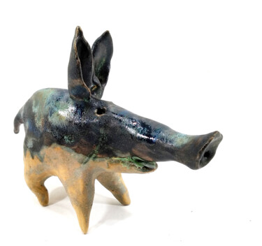 Sculpture titled "PIGGY XXXI" by Aare Freimann, Original Artwork, Ceramics
