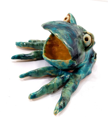 Sculpture titled "FROG XVIII" by Aare Freimann, Original Artwork, Ceramics