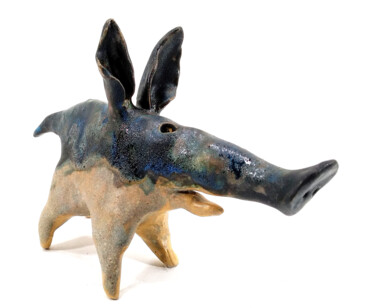 Sculpture titled "PIGGY XXXII" by Aare Freimann, Original Artwork, Ceramics