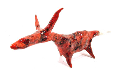 Sculpture titled "FOX XXXVII" by Aare Freimann, Original Artwork, Ceramics