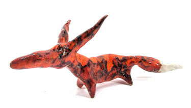 Sculpture titled "FOX XXXVIII" by Aare Freimann, Original Artwork, Ceramics