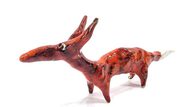 Sculpture titled "FOX XXXIX" by Aare Freimann, Original Artwork, Ceramics