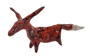 Sculpture titled "FOX XL" by Aare Freimann, Original Artwork, Ceramics