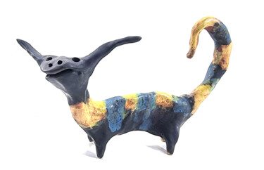 Sculpture titled "CAT XXVII" by Aare Freimann, Original Artwork, Ceramics