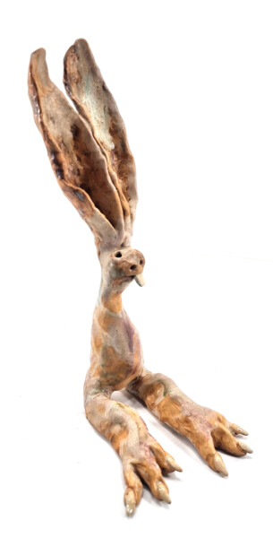 Скульптура под названием "RABBIT XVI" - Aare Freimann, Подлинное произведение искусства, Керамика