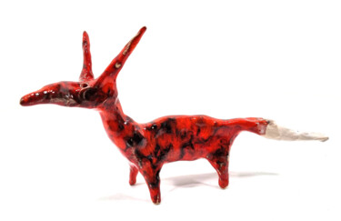 Скульптура под названием "FOX LII" - Aare Freimann, Подлинное произведение искусства, Керамика