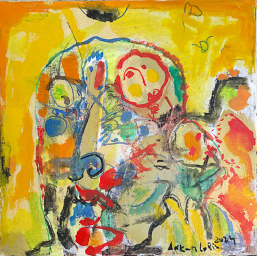 Картина под названием "Yellow Fantasy II" - Aaron Labin (Grogoryan), Подлинное произведение искусства, Акрил Установлен на Д…
