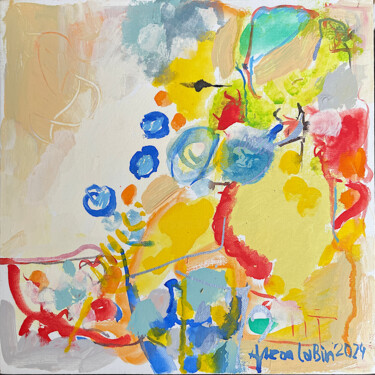 Peinture intitulée "Yellow Fantasy III" par Aaron Labin (Grogoryan), Œuvre d'art originale, Acrylique Monté sur Châssis en b…